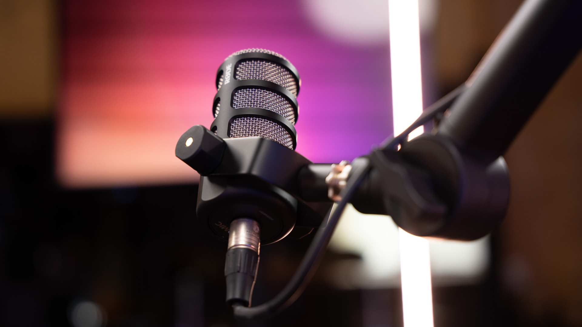 Professional studio microphone ready for recording